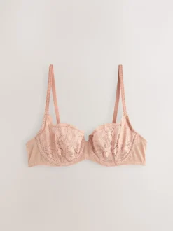 Zwart/wit/nude - Non Pad Lace Balcony Bras 3 Pack