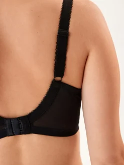 Zwart/wit/pastelroze huidskleur - DD+ ultiem comfort beha's van katoenmix verpakking van 3