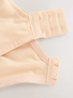 Zwart/wit/pastelroze huidskleur - DD+ ultiem comfort beha's van katoenmix verpakking van 3