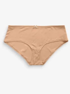Zwart/wit/praline huidskleur - Set van 7 slipjes van microvezels