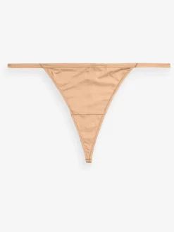 Zwart/wit/praline huidskleur - Set van 5 slipjes van microvezels