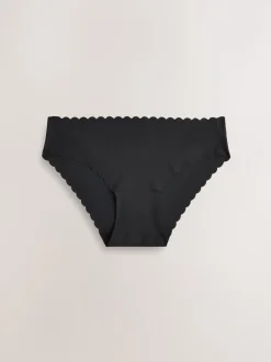 Zwart/wit/praline huidskleur - Geen zichtbare onderbroeklijn slipjes met schulprand 7 -pack