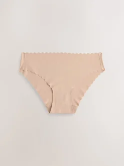 Zwart/wit/praline huidskleur - Geen zichtbare onderbroeklijn slipjes met schulprand 7 -pack