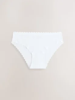 Zwart/wit/praline huidskleur - Geen zichtbare onderbroeklijn slipjes met schulprand 7 -pack