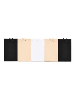 Zwart/wit/praline huidskleur - Set van 5 slipjes van microvezels