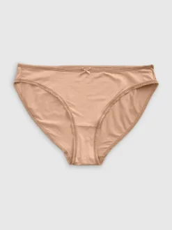 Zwart/wit/praline huidskleur - Set van 5 slipjes van microvezels