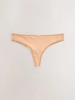 Zwart/wit/praline huidskleur - Set van 7 slipjes van microvezels
