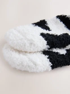 Zwart/witte koe - 1 paar behaaglijke enkelsokken in een geschenkdoos