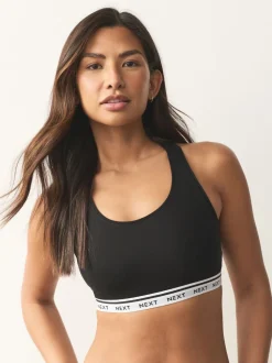 Zwart/zwart/grijs/wit - Ultimate Comfort Cotton Logo Crop Bras 4 Pack