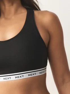 Zwart/zwart/grijs/wit - Ultimate Comfort Cotton Logo Crop Bras 4 Pack